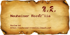 Neuheiser Rozália névjegykártya